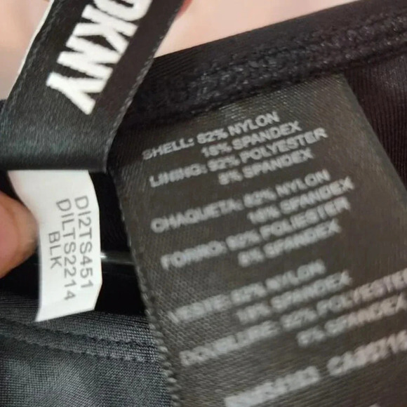 DKNY SWIM Gym Womens Cropped Beach Bikini (and Play) Top Black Size Medium NWT - Picture 9 of 12